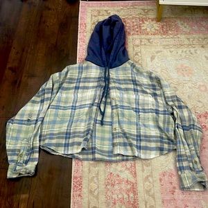 Cropped green and blue flannel from American Eagle